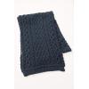 Aran Crafts Irish Soft Cable Knitted Trellis Pattern Scarf (100% Merino Wool)(Mallard Blue)
