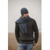 Aran Crafts Irish Soft Cable Knitted Trellis Pattern Scarf (100% Merino Wool)(Mallard Blue)
