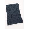 Aran Crafts Irish Soft Cable Knitted Trellis Pattern Scarf (100% Merino Wool)(Mallard Blue)