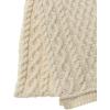 Aran Crafts Irish Soft Cable Knitted Trellis Pattern Scarf (100% Merino Wool)(Natural)