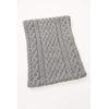 Aran Crafts Irish Soft Cable Knitted Trellis Pattern Scarf (100% Merino Wool)(Soft Grey)