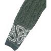 Aran Crafts Irish Women’s Celtic Jacquard Hooded Coat (100% Merino Wool)(Army Green)