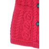 Aran Crafts Kid’s Irish Cable Knit Soft Double Breasted Coat (100% Merino Wool)(Garnet)