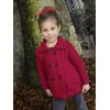 Aran Crafts Kid’s Irish Cable Knit Soft Double Breasted Coat (100% Merino Wool)(Garnet)