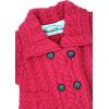 Aran Crafts Kid’s Irish Cable Knit Soft Double Breasted Coat (100% Merino Wool)(Garnet)