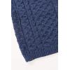Aran Crafts Kid’s Irish Cable Knitted Crew Neck Sweater (100% Merino Wool)(Marl Blue)