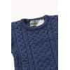 Aran Crafts Kid’s Irish Cable Knitted Crew Neck Sweater (100% Merino Wool)(Marl Blue)