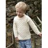 Aran Crafts Kid’s Irish Cable Knitted Crew Neck Sweater (100% Merino Wool)(Natural)