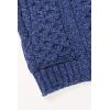 Aran Crafts Kid’s Irish Cable Knitted Hooded Zip Cardigan (100% Merino Wool)(Marl Blue)