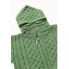 Aran Crafts Kid’s Irish Cable Knitted Hooded Zip Cardigan (100% Merino Wool)(Marl Green)