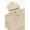 Aran Crafts Kid’s Irish Cable Knitted Hooded Zip Cardigan (100% Merino Wool)(Natural)