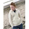 Aran Crafts Kid’s Irish Cable Knitted Hooded Zip Cardigan (100% Merino Wool)(Natural)