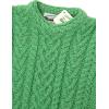 Aran Crafts Kid’s Irish Soft Cable Knit Heart Design Long Sleeve Sweater (100% Merino Wool)(Green Marl)