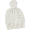 Aran Crafts Leaf Design Knit Pom Pom Hat, 100% Pure Wool, Authentic & Traditional, Luxuriously Soft and Cozy, Made in Ireland