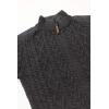 Aran Crafts Men’s Cable Knit Shoulder Detail Zipped Cardigan (100% Merino Wool)(Charcoal)