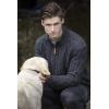 Aran Crafts Men’s Cable Knit Shoulder Detail Zipped Cardigan (100% Merino Wool)(Charcoal)