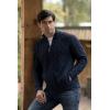 Aran Crafts Men’s Cable Knit Shoulder Detail Zipped Cardigan (100% Merino Wool)(Sherwood)