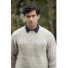 Aran Crafts Men’s Fisherman Irish Rib Crew Neck Wool Sweater (100% Pure Wool)(Fleck)