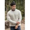 Aran Crafts Men’s Fisherman Irish Rib Crew Neck Wool Sweater (100% Pure Wool)(Fleck)