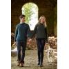 Aran Crafts Men’s Fisherman Irish Rib Crew Neck Wool Sweater (100% Pure Wool)(Moss)