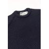 Aran Crafts Men’s Fisherman Irish Rib Crew Neck Wool Sweater (100% Pure Wool)(Navy)