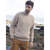Aran Crafts Men’s Fisherman Irish Rib Crew Neck Wool Sweater (100% Pure Wool)(Skiddaw)