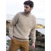 Aran Crafts Men’s Fisherman Irish Rib Crew Neck Wool Sweater (100% Pure Wool)(Skiddaw)