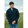 Aran Crafts Men’s Half Zip Rib Sweater, 100% Wool, Made in Ireland(Blackwatch)