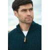Aran Crafts Men’s Half Zip Rib Sweater, 100% Wool, Made in Ireland(Blackwatch)