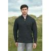Aran Crafts Men’s Half Zip Rib Sweater, 100% Wool, Made in Ireland(Charcoal)