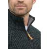 Aran Crafts Men’s Half Zip Rib Sweater, 100% Wool, Made in Ireland(Charcoal)