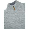 Aran Crafts Men’s Half Zip Rib Sweater, 100% Wool, Made in Ireland(Grey)