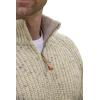 Aran Crafts Men’s Half Zip Rib Sweater, 100% Wool, Made in Ireland(Natural Fleck)