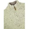 Aran Crafts Men’s Half Zip Rib Sweater, 100% Wool, Made in Ireland(Natural Fleck)
