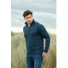 Aran Crafts Men’s Irish Cable Knitted Half Zip Sweater (100% Donegal Wool)(Denim)