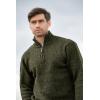 Aran Crafts Men’s Irish Cable Knitted Half Zip Sweater (100% Donegal Wool)(Forest Green)