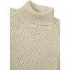 Aran Crafts Men’s Irish Cable Knitted Rib Roll Neck Sweater (100% Pure New Wool)(Natural)