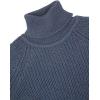 Aran Crafts Men’s Irish Cable Knitted Rib Roll Neck Sweater (100% Pure New Wool)(Navy)