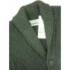 Aran Crafts Men’s Irish Cable Knitted Ribbed Shawl Cardigan (100% Merino Wool)(Army Green)