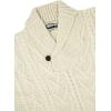 Aran Crafts Men’s Irish Cable Knitted Shawl Collar Sweater (100% Merino Wool)(Natural)