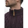 Aran Crafts Men’s Irish Soft Cable Knitted Zip Neck Jacket (100% Merino Wool)(Damson)