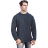 Aran Crafts Mens Plain Curl Neck Long Sleeve Sweater (100% Wool)(Blackwatch)