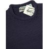 Aran Crafts Mens Plain Curl Neck Long Sleeve Sweater (100% Wool)(Navy)