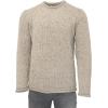 Aran Crafts Mens Plain Curl Neck Long Sleeve Sweater (100% Wool)(Skiddaw)