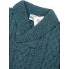 Aran Crafts Men’s Soft Irish Cable Knit Shawl Collar Sweater (100% Merino Wool)(Peacock)