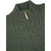 Aran Crafts Men’s Wool Half Zip Sweater(Army Green)