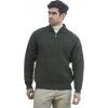 Aran Crafts Men’s Wool Half Zip Sweater(Army Green)
