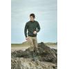 Aran Crafts Mens Zip Cardigan 100% Merino Wool, Made in Ireland(Army Green)