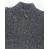Aran Crafts Mens Zip Cardigan 100% Merino Wool, Made in Ireland(Charcoal Marl)