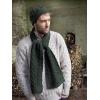 Aran Crafts One Size Irish Cable Knitted Honeycomb Hat (100% Merino Wool)(Army Green)